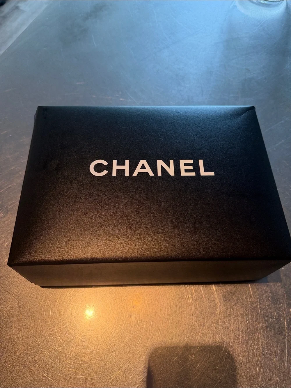 CHANEL Black Box with White Logo Centered